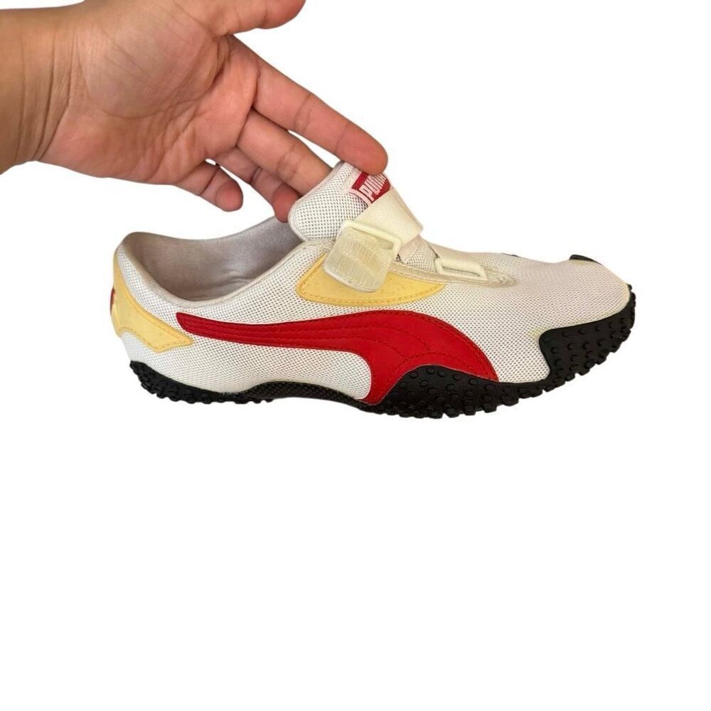 Puma Mostro Women’s Sneakers Size 6.5 White Red Black Low Profile Vintage Y2K